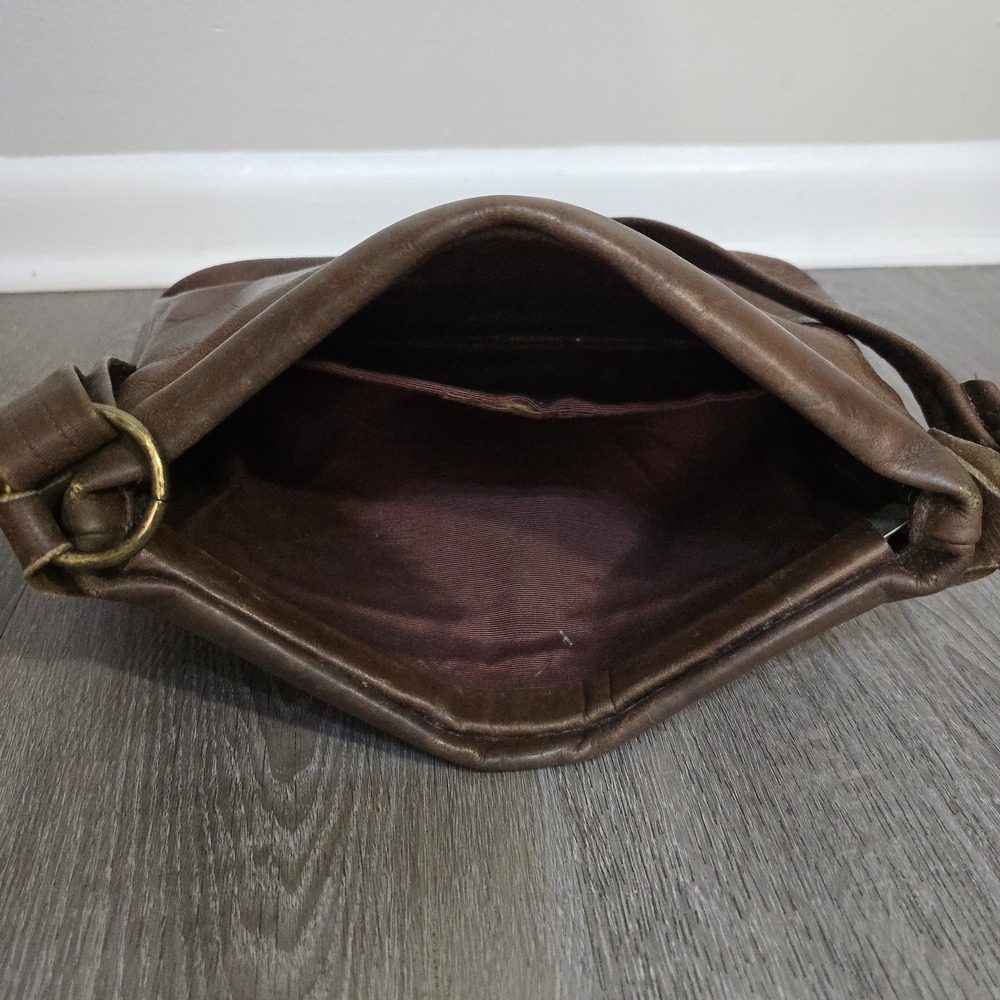 Vintage Casuals By Justin Brown Leather Cowhide Shoulder Bag Purse - Picture 8 of 12